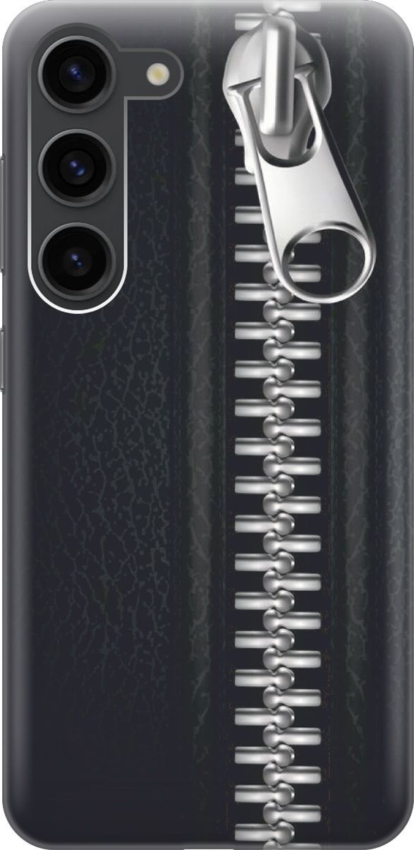 

Силиконовый чехол на Samsung Galaxy S23 с эффектом блеска "Молния", Серый;черный, 158299