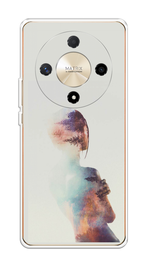 

Чехол на Honor X9B "Девушка-лес", Розовый;голубой;серый, 6122550-1