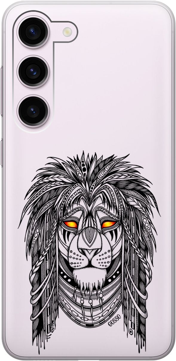 

Силиконовый чехол на Samsung Galaxy S23 с 3D принтом "Grand Leo" прозрачный, Прозрачный;красный, 158303