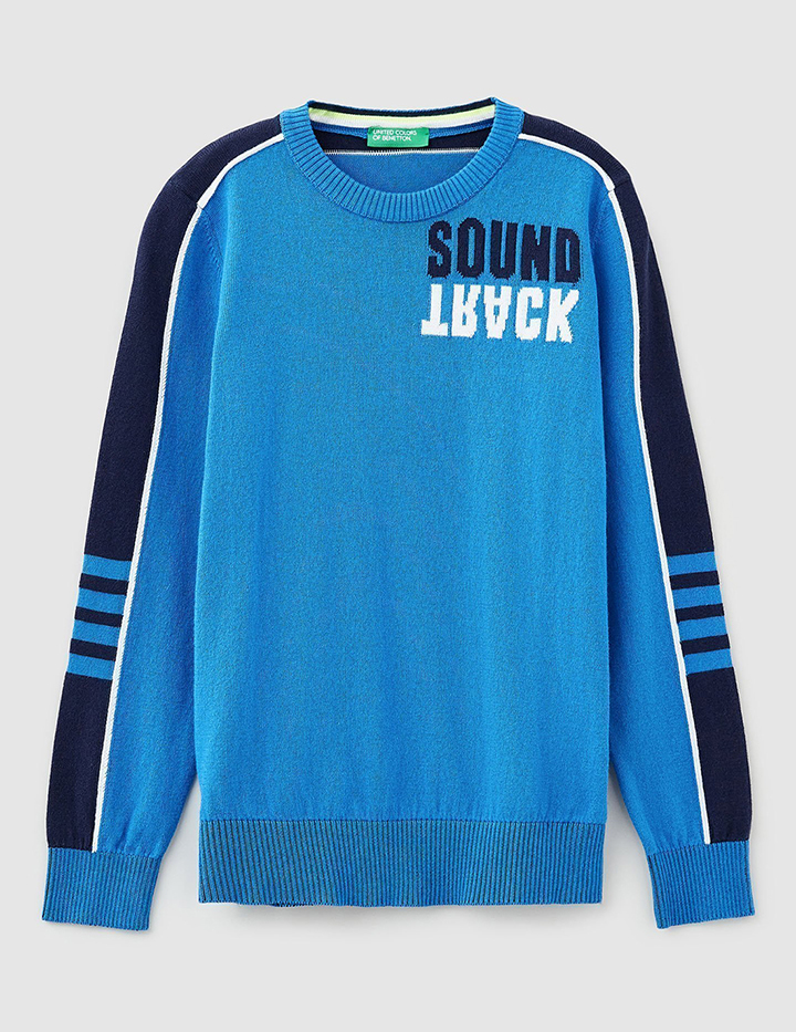 

Джемпер для мальчиков Benetton цв. голубой р.158, 21A_112CQ1101