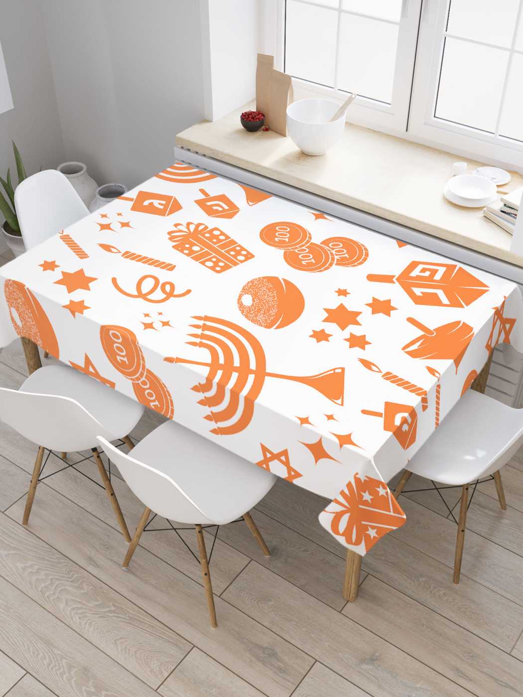 

Скатерть прямоугольная JoyArty "Еврейский новый год" из оксфорда, 180x145 см, Белый, Еврейский новый год