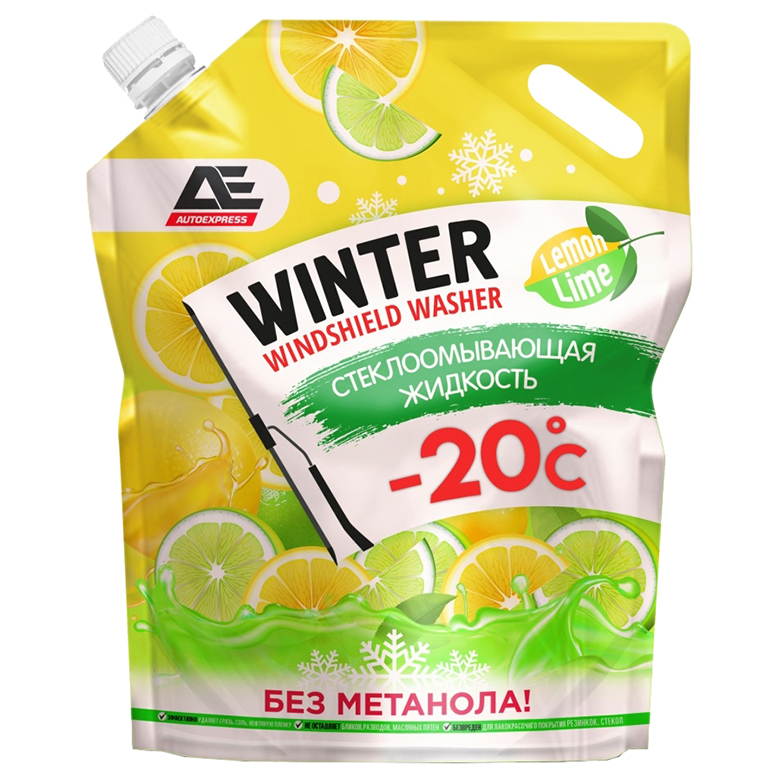 Жидкость стеклоомывателя зимняя -20C AUTOEXPRESS ДОЙ-ПАК готовый лимон 3 л AE1020.1