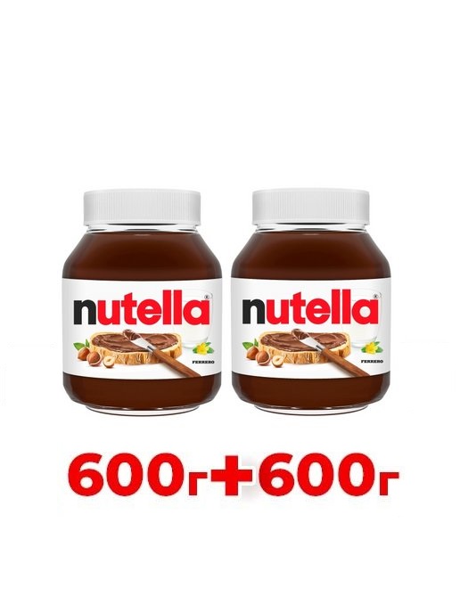 Шоколадно-ореховая паста Nutella с добавлением какао, 2 шт по 600 г