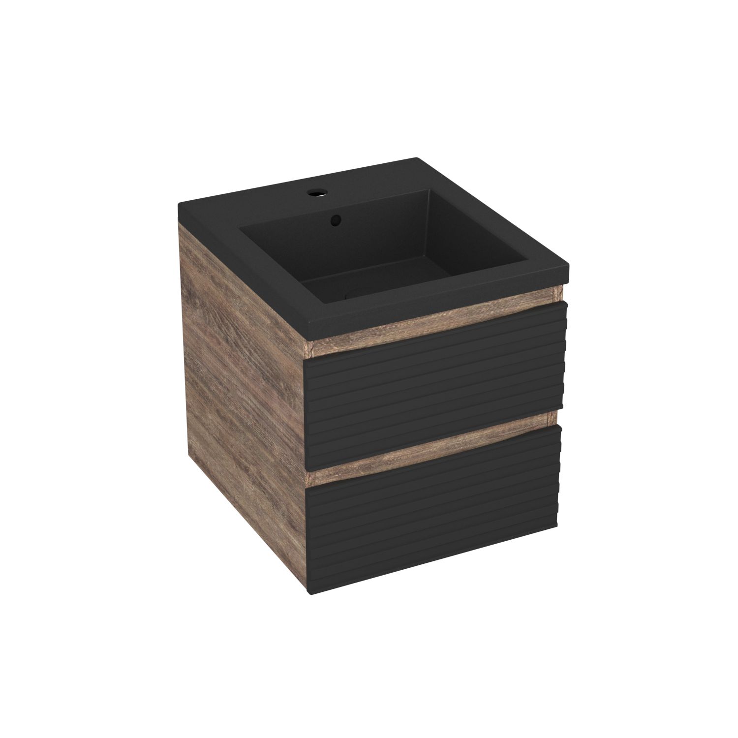 

Тумба Bau Stil Loft black brushed, раковина BAU Stil 40, черный металлик, SD5611, MRY0015