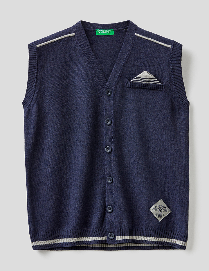 

Жилет для мальчиков Benetton цв. синий р.116, 21A_113EQ6309