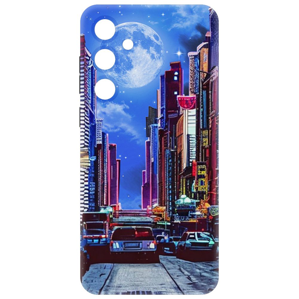 Чехол-накладка Krutoff Soft Case Ночной город для Samsung Galaxy A35 5G (A356) черный