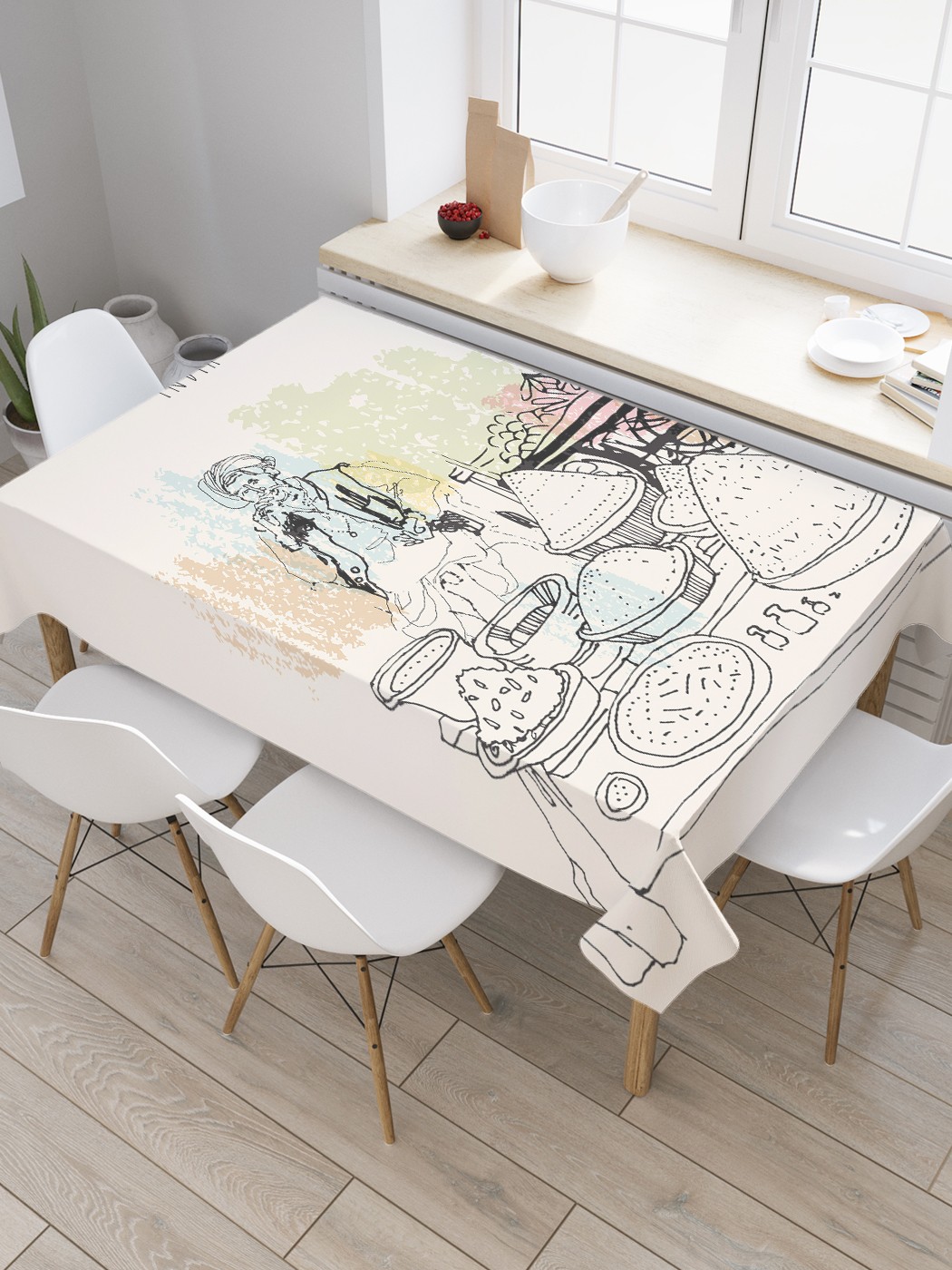 

Скатерть прямоугольная JoyArty "Открытка с видом Гуджарата" из сатена, 180x145 см, Бежевый, Открытка с видом Гуджарата