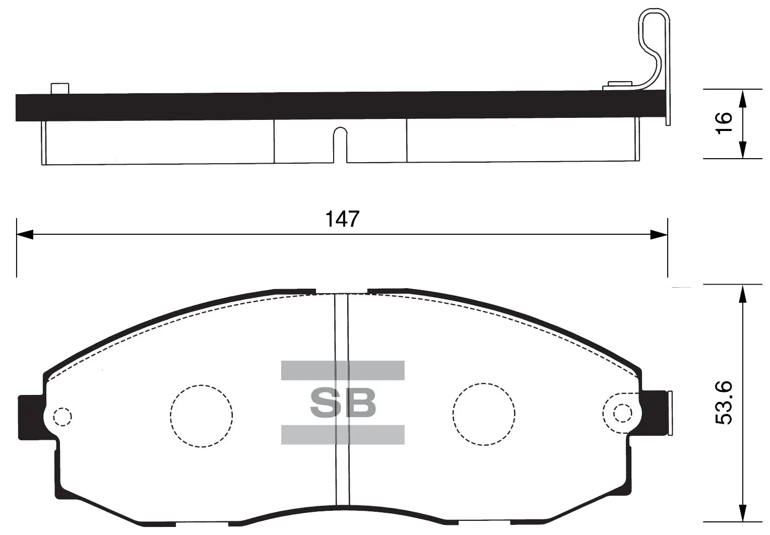 

Колодки тормозные передние Hyundai H-1/H-1 / Starex/H100 97>07 SANGSIN SP1100