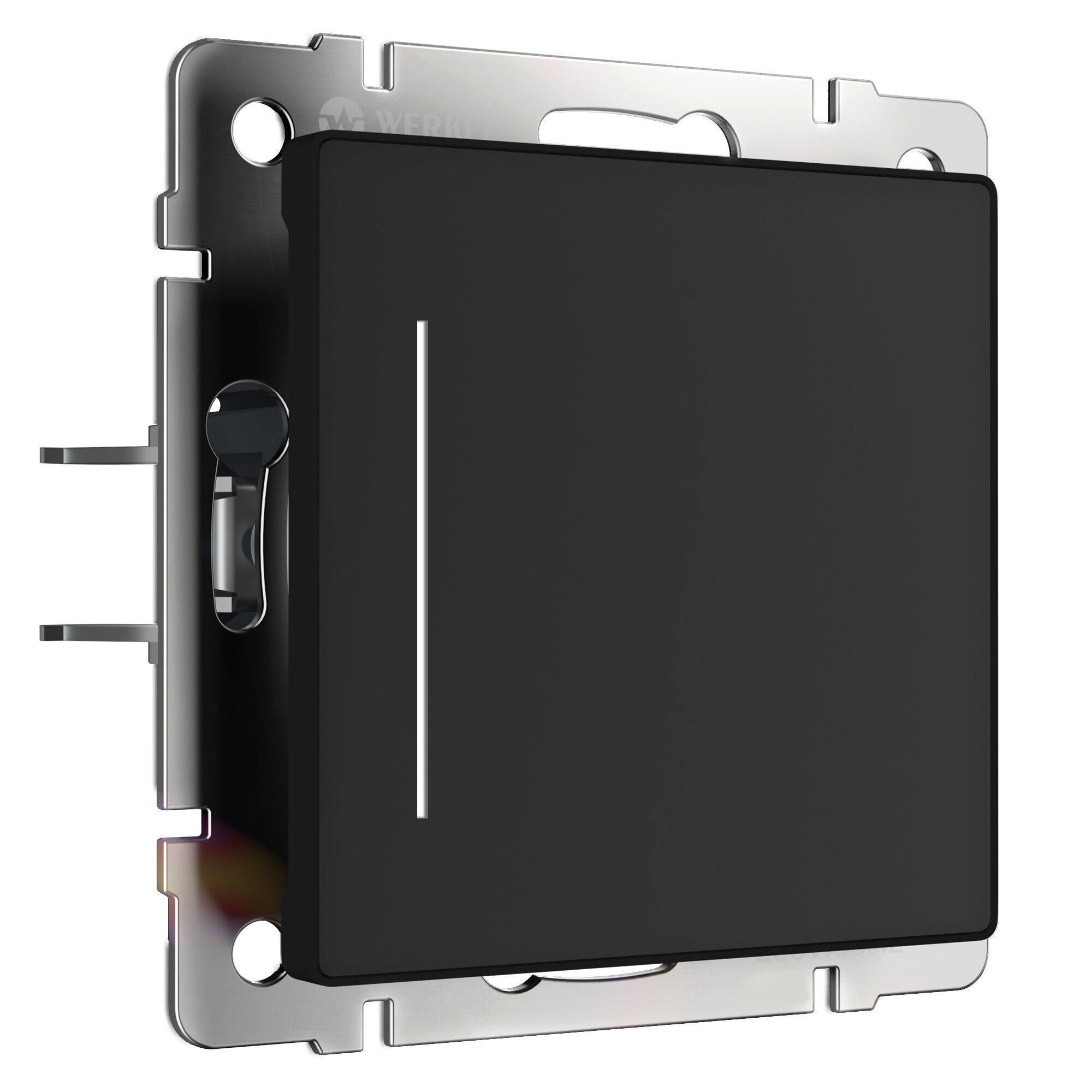 Умный сенсорный выключатель одноклавишный Werkel W4513008 черный 1000 Вт soft touch одноклавишный проходной умный сенсорный адаптивный диммер livolo classic vl fc1sd1z 2g