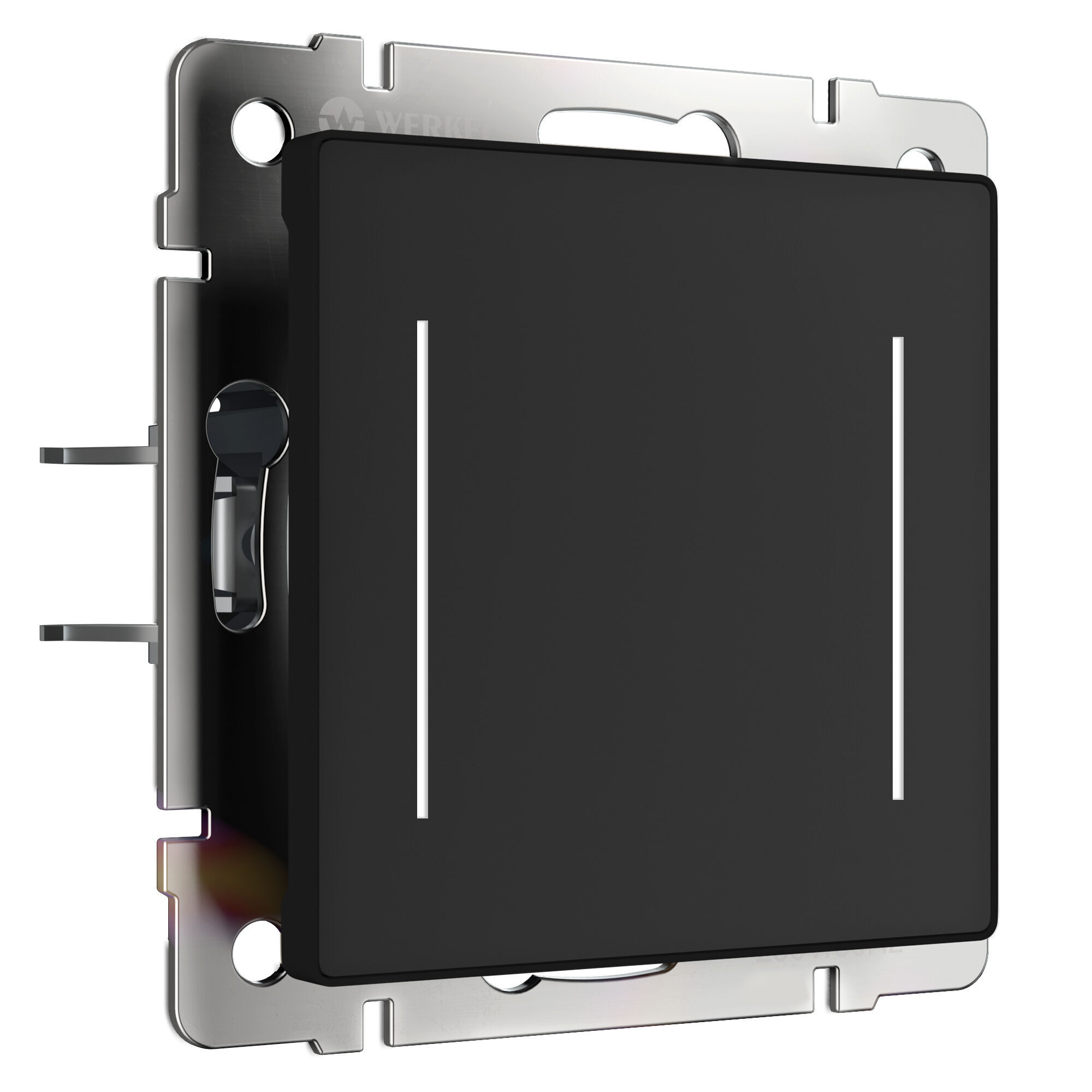 фото Умный сенсорный выключатель двухклавишный werkel w4523008 черный 1000 вт soft touch