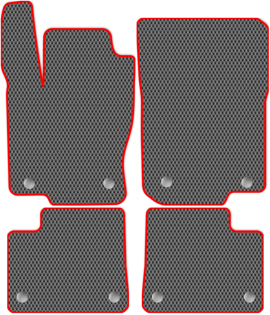 

Коврики ЭВА в салон для Mercedes-Benz GLE Coupe 1 2014 - 2019, 4 шт. серый, красный кант, 3570-S4YL-H