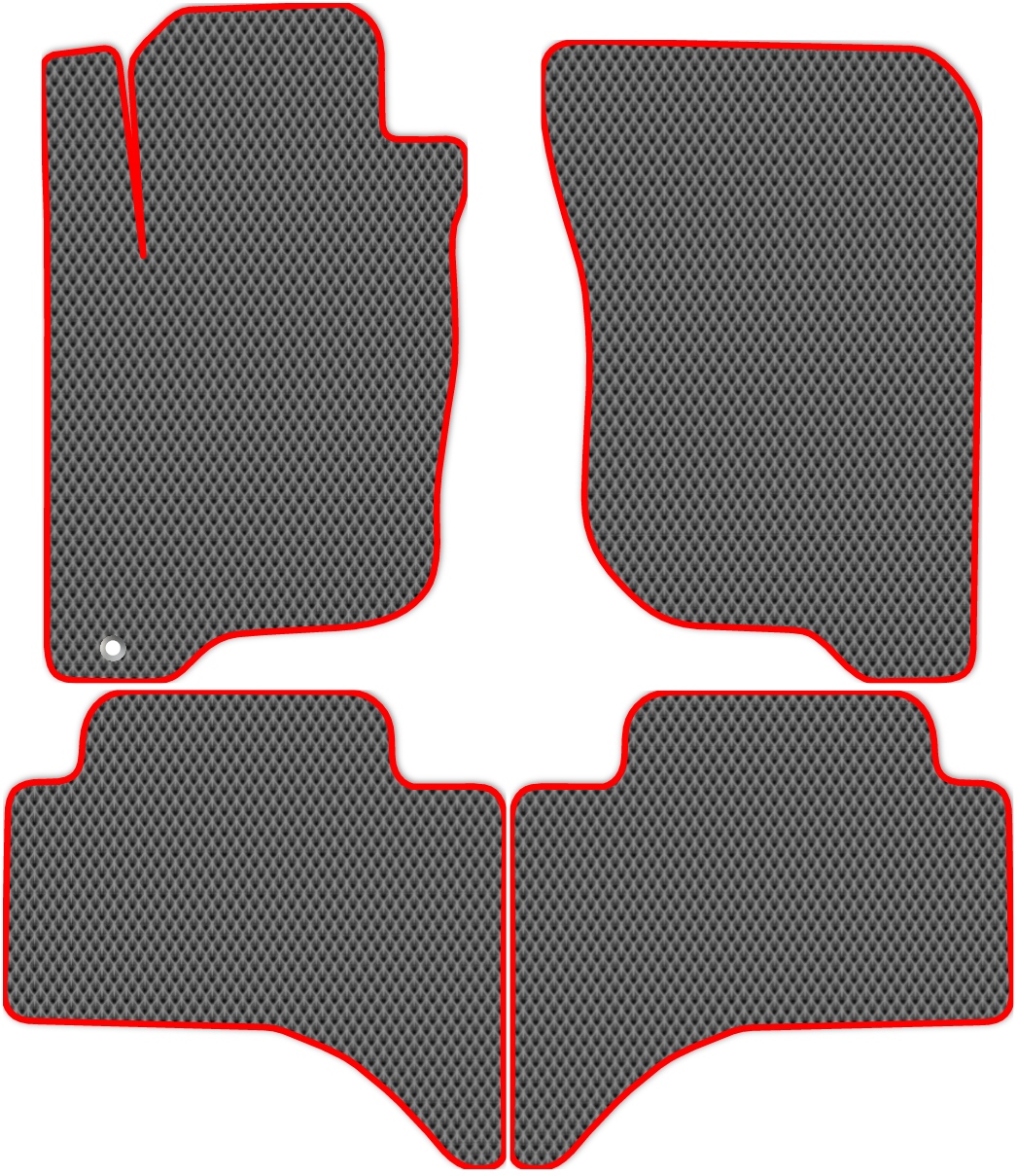

Коврики ЭВА в салон для Mitsubishi L200 2005 - 2016, 4 шт. серый, красный кант, 3608-S4YL-H
