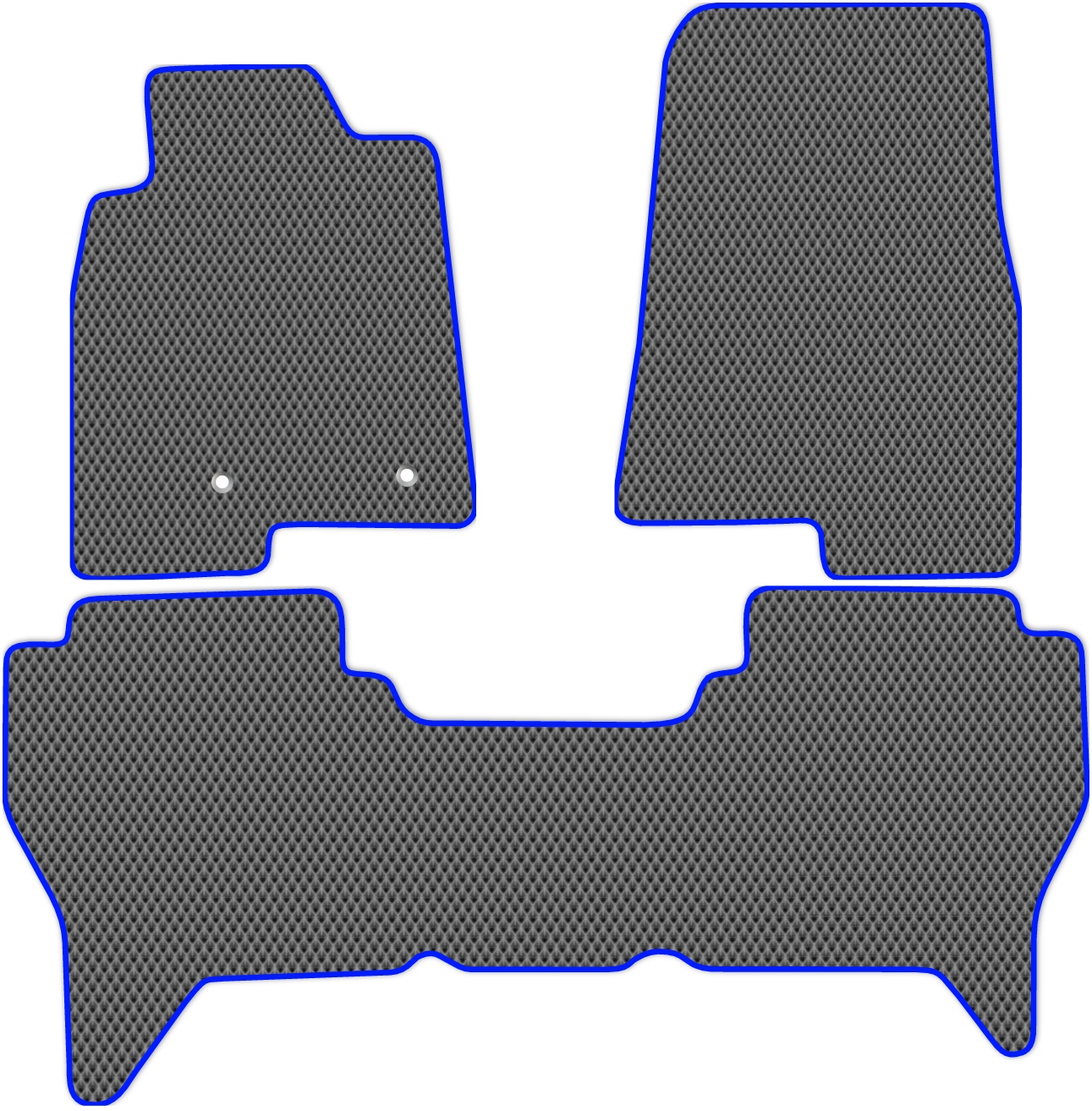 

Коврики ЭВА в салон для Mitsubishi Pajero 3, 4 2003 - 2020, 3 шт. серый, синий кант, 3617-W3Y-H