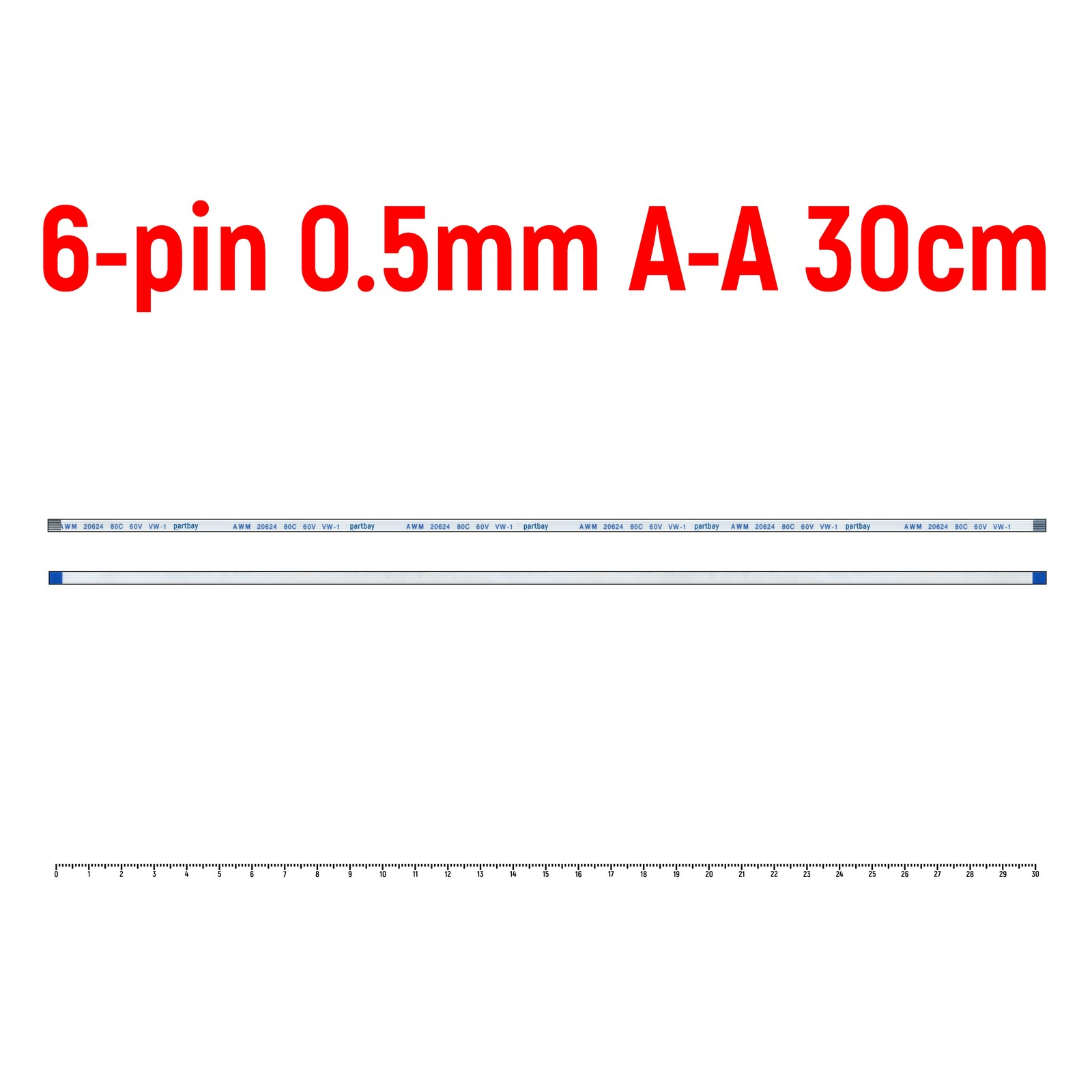 

Шлейф FFC 6-pin Шаг 0.5mm Длина 30cm