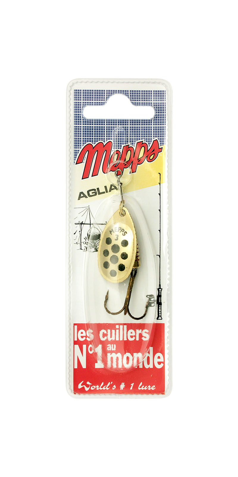 

Блесна вращающаяся Mepps Aglia Pts Noirs OR №3, 6,5 г, блистер, Золотистый;черный