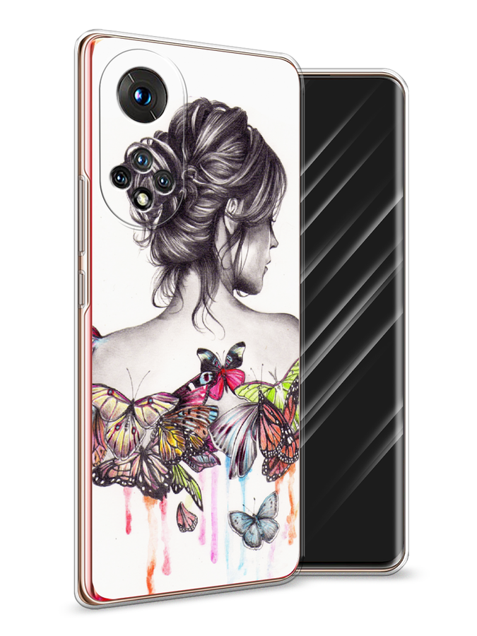 

Чехол Awog на Honor 50 "Девушка с бабочками", Коричневый, 6105450-10