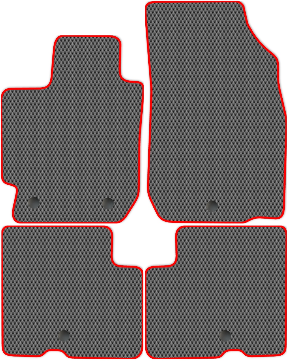

Коврики ЭВА в салон для Nissan Almera 3 (G15) 2012 - 2019, 4 шт. серый, красный кант, 3730-S4Y-H
