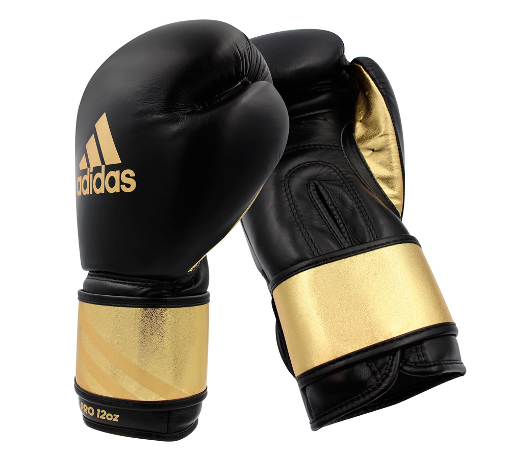 фото Перчатки боксерские speed pro черно-золотые (вес 12 унций) adidas