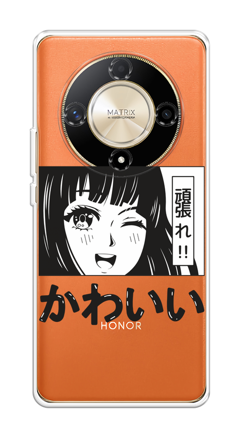 

Чехол на Honor X9B "Cute anime girl", Черный;серый;прозрачный;белый, 6122550-1