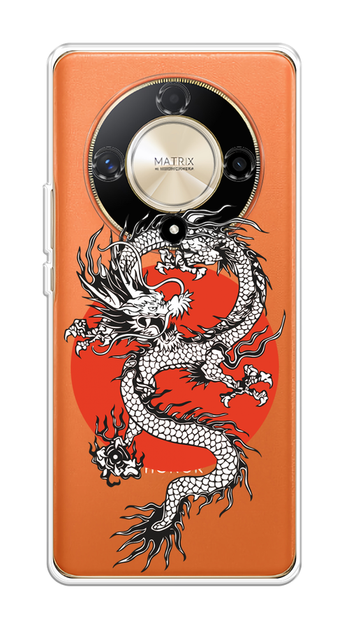 

Чехол на Honor X9B "Восходящий дракон", Белый;черный;красный, 6122550-1
