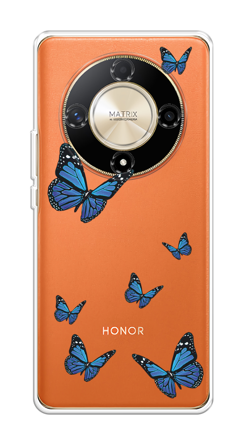 

Чехол на Honor X9B "Blue butterflies", Синий;черный, 6122550-1