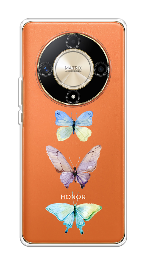 

Чехол на Honor X9B "Акварельные бабочки", Бирюзовый;розовый, 6122550-1