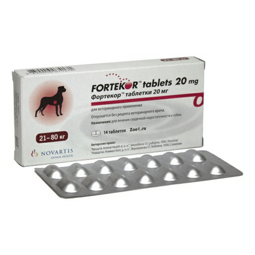 Лекарственный препарат для собак Elanco Fortekor, 20 мг, 14 таблеток