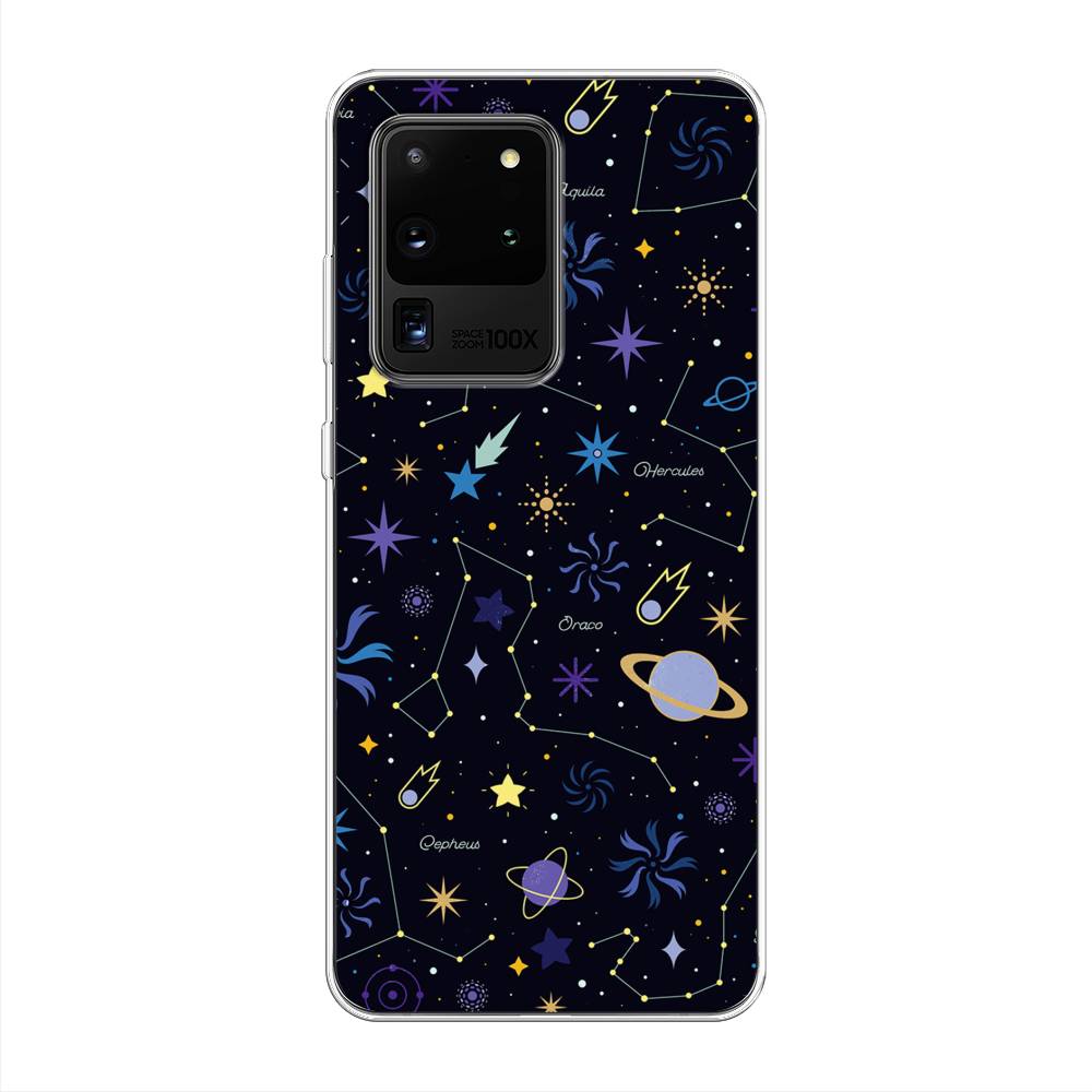 

Чехол на Samsung Galaxy S20 Ultra "Цветной космос", Желтый, 29450-2