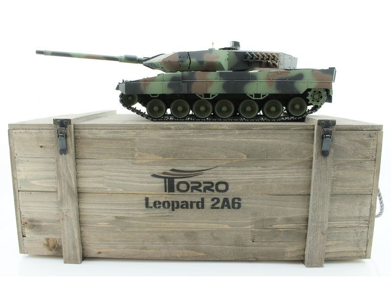 фото Р/у танк taigen 1/16 leopard 2 a6 (германия) само 2.4g rtr, деревянная коробка torro