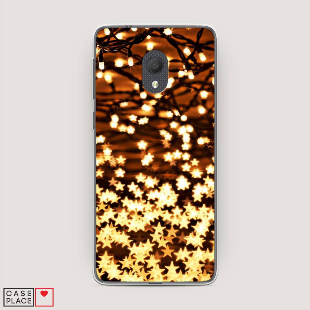 

Чехол на Alcatel 1C 5003D (2019) Новогодняя гирлянда, Золотистый, 170650-5