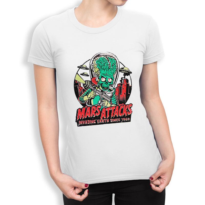 

Футболка женская DS Apparel Марс атакует 9899135-1 белая XL, Белый, Марс атакует 9899135-1