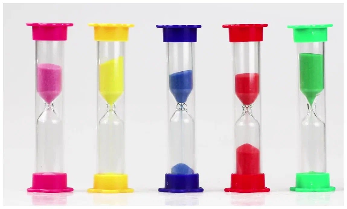 Часы песочные в пластиковом корпусе настольные 5 штук 1 минута 2 минуты 3 минуты