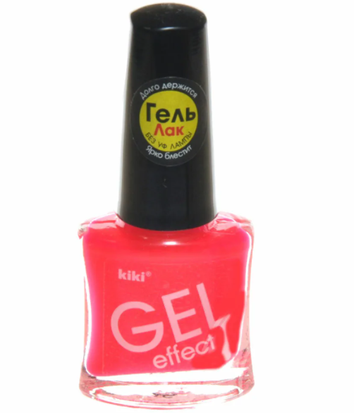 Лак для ногтей с гелевым эффектом Kiki Gel Effect 046 ярко-розовый пушистик на троссе с бубенчиком чудик с зелёными ушками ярко розовый 8 см
