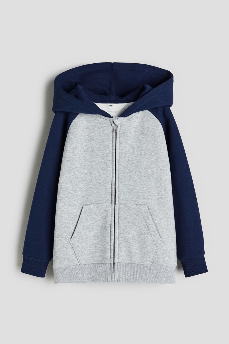 

Толстовка детская H&M 1223760, Темно-синий, светло-серый меланж, 98, 1223760