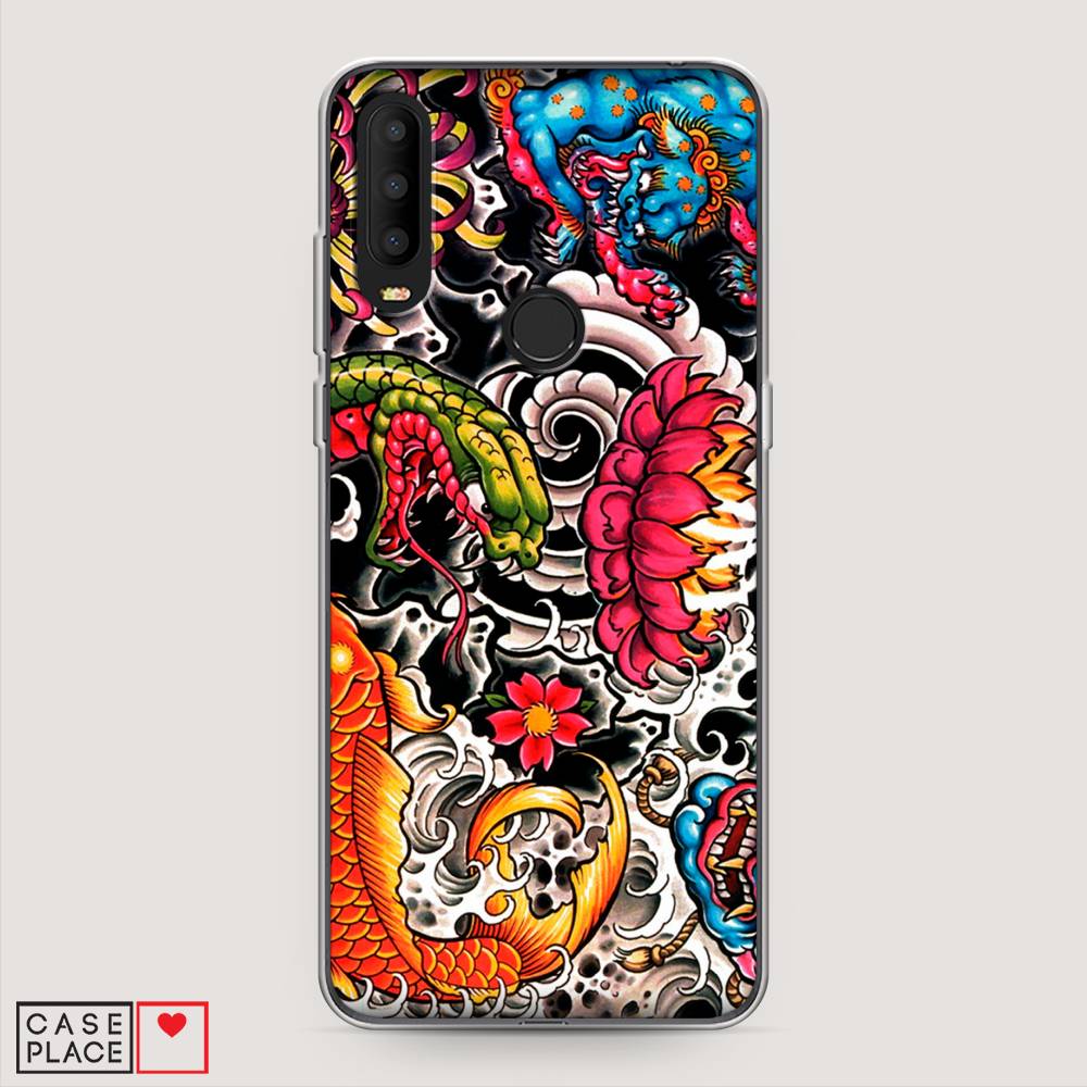 

Чехол на Alcatel 3X 5048Y (2019) "Японское искусство", Красный;оранжевый;голубой, 170750-4