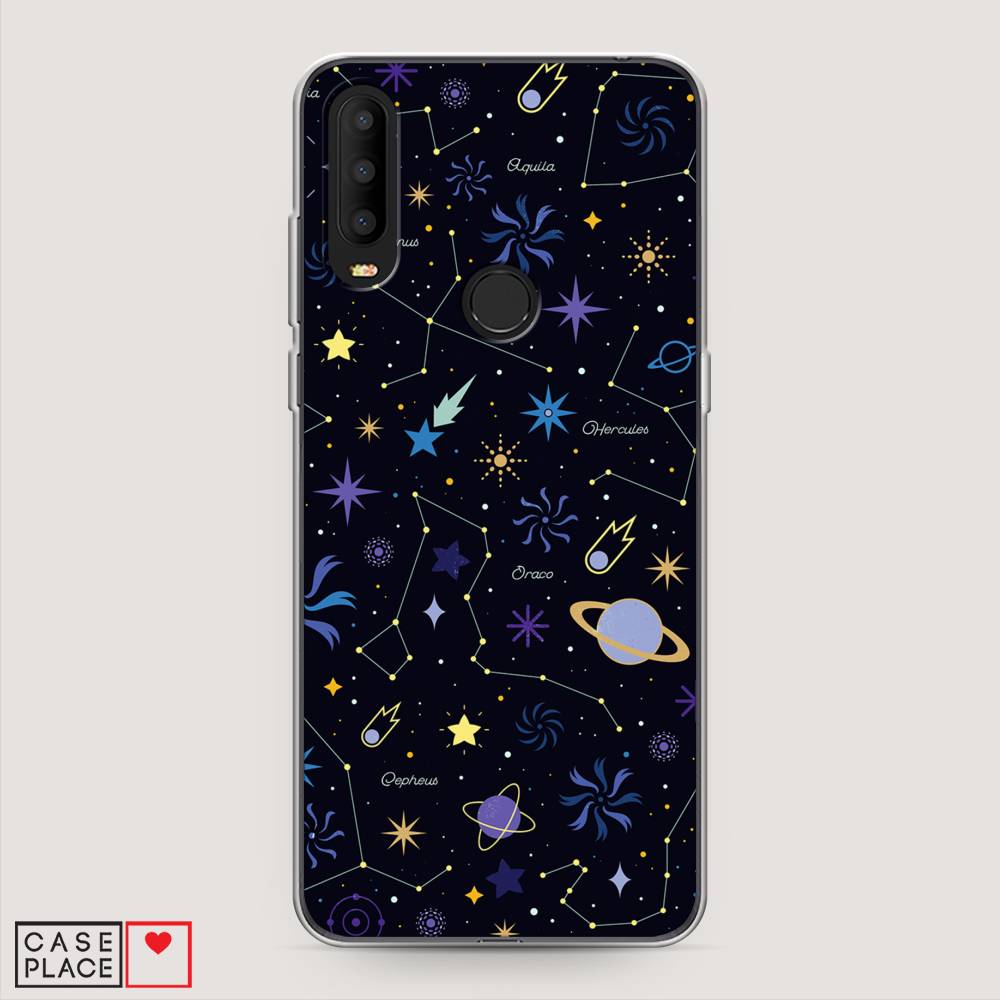 

Чехол на Alcatel 3X 5048Y (2019) "Цветной космос", Желтый, 170750-2