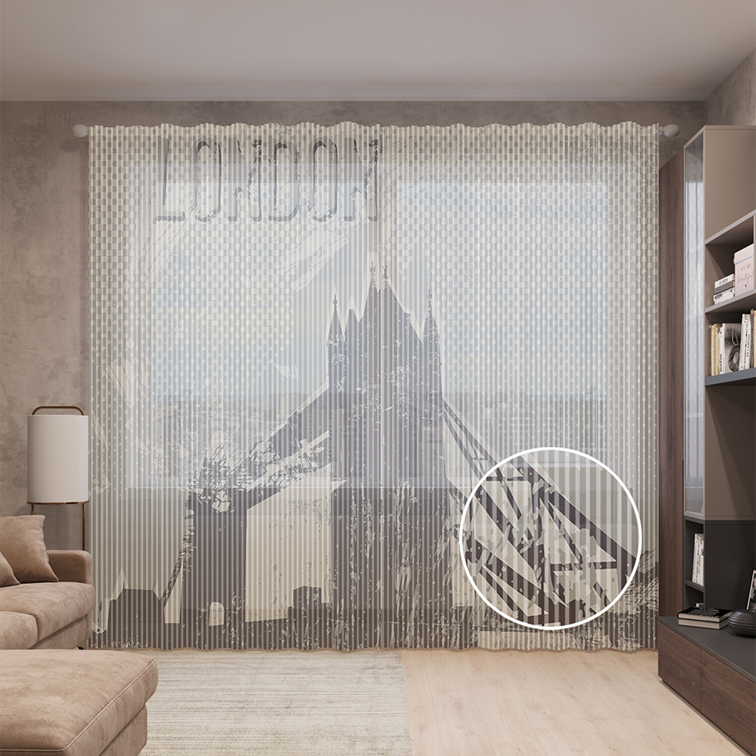 

Тюль вуаль на шторной ленте с принтом JoyArty "Мудрость лондона", 310х265 см, Мудрость лондона