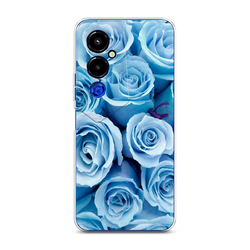 

Чехол Awog на Tecno Pova 4 pro / Техно Пова 4 Про "Лазурные розы", Голубой