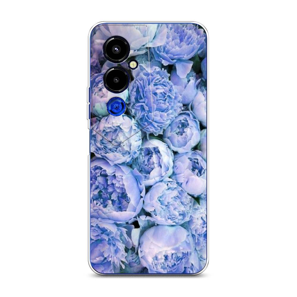 

Чехол Awog на Tecno Pova 4 pro / Техно Пова 4 Про "Пионы голубые", Голубой