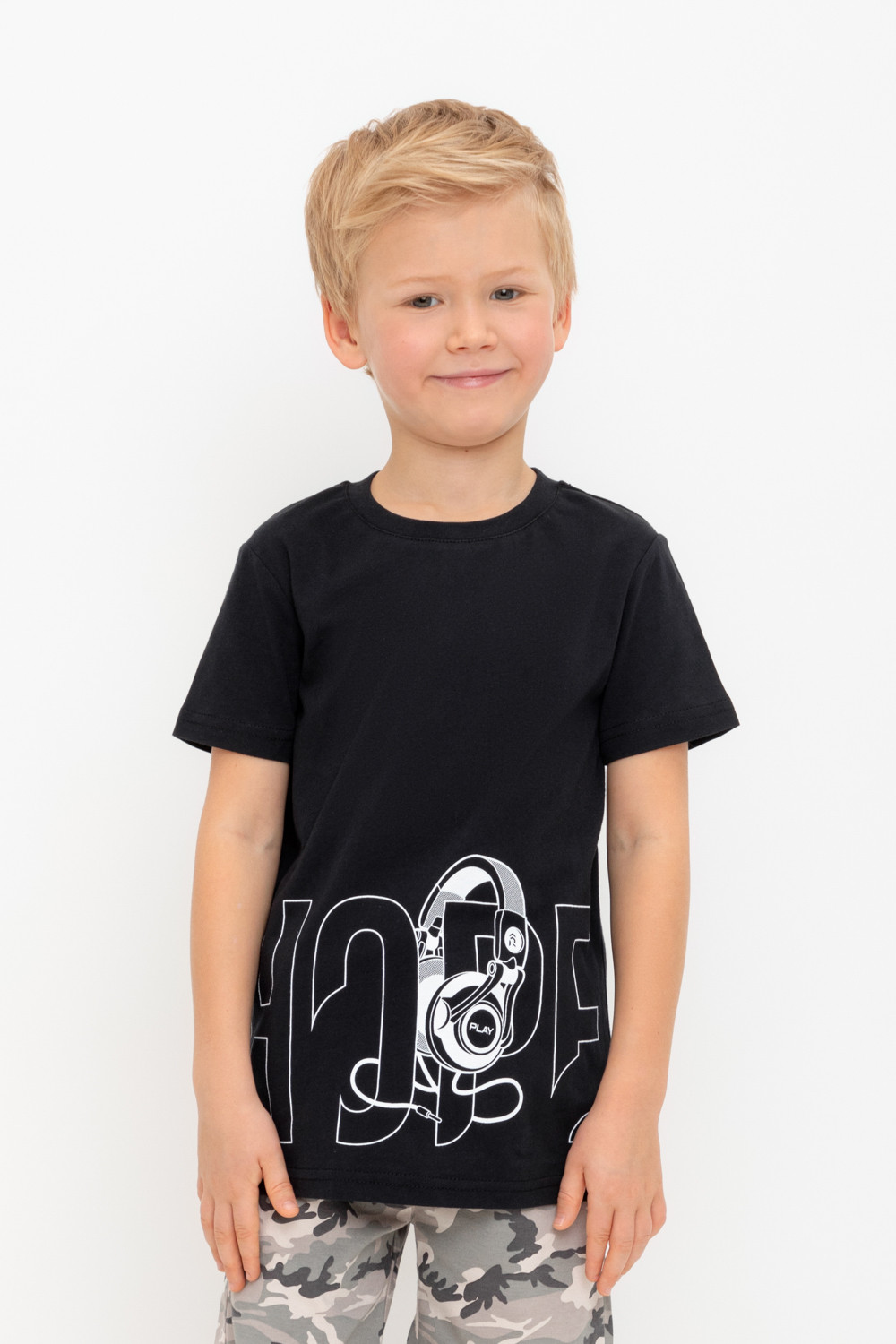 

Футболка детская CROCKID К 302361, черный, 140, К 302361