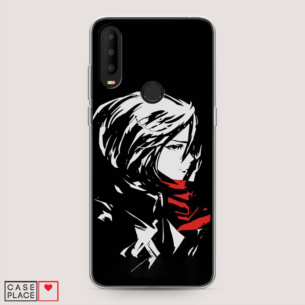 

Чехол на Alcatel 3X 5048Y (2019) "Микаса минимализм", Черный;серый;красный, 170750-4