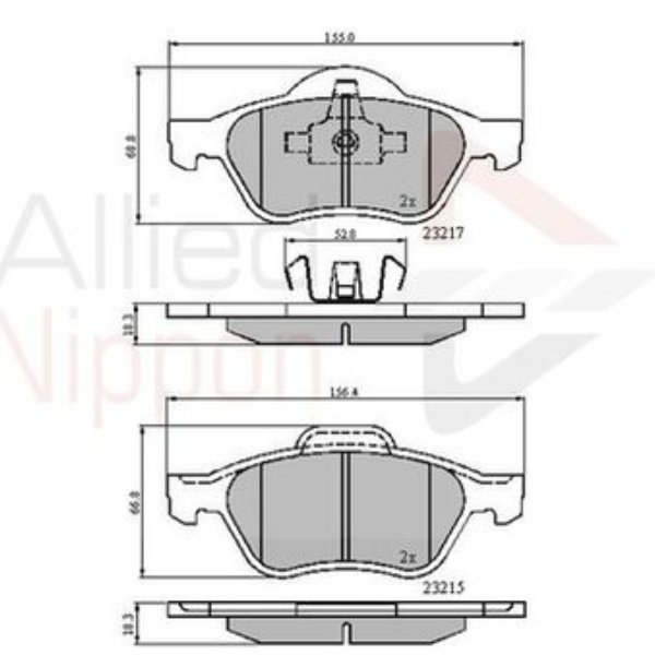 

Колодки торм.пер.RENAULT MEGANE II, LAGUNA II, SCENIC II ALLIED NIPPON ADB01115