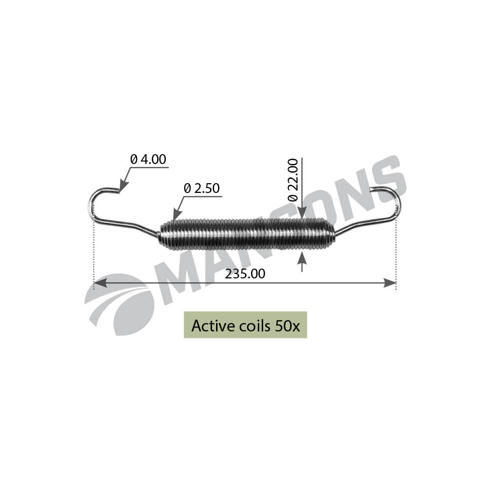 Пружина трещетки BPW 235x22,5/2,5мм.