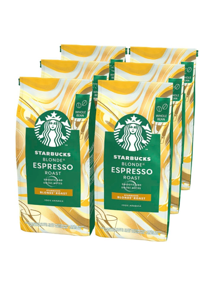 

STARBUCKS Blonde Esrpesso Roast кофе в зернах 6 штук по 200г