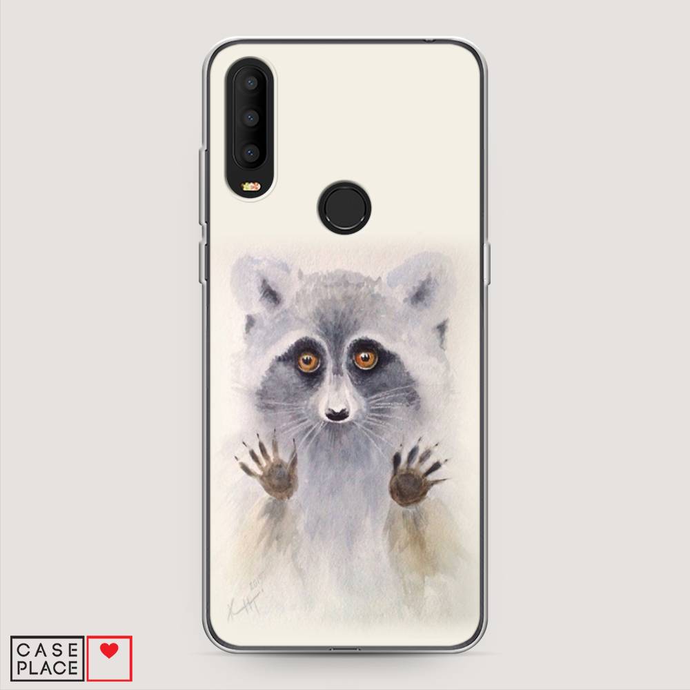 

Чехол на Alcatel 3X 5048Y (2019) "Енот за стеклом", Бежевый;серый, 170750-4