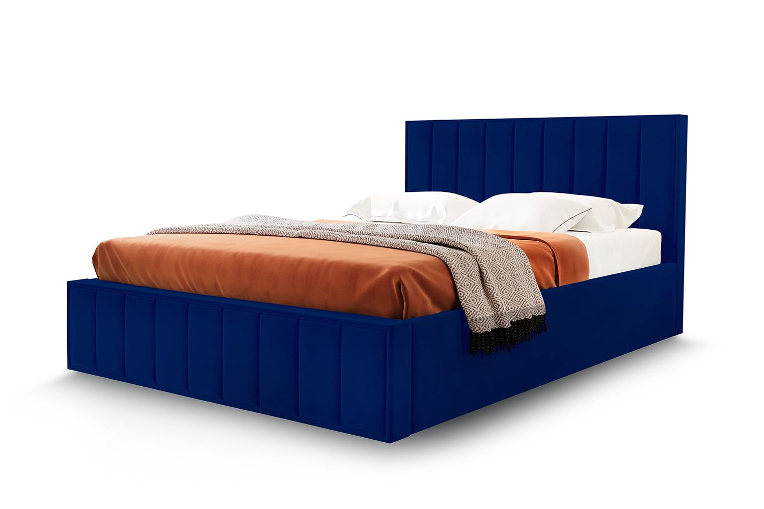 

Кровать 120х200 с подъемным механизмом  Karla с мягким изголовьем синий, Karla
