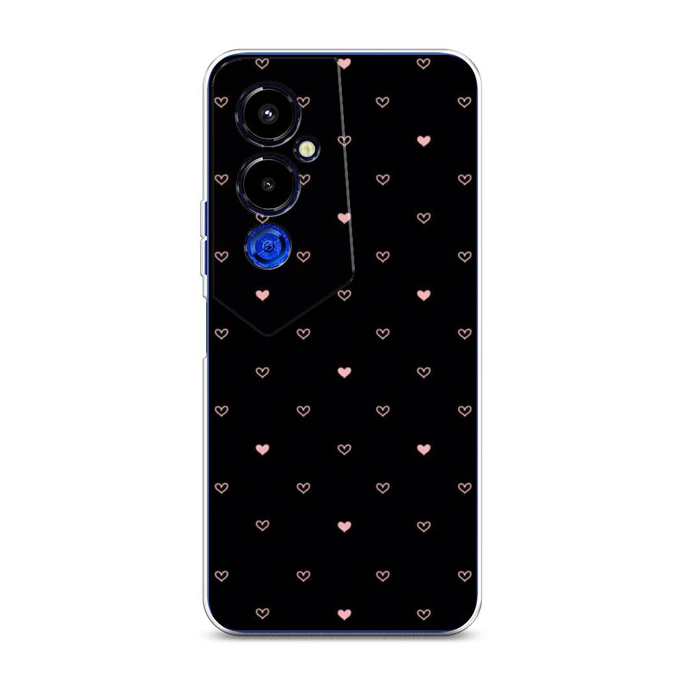 

Чехол Awog на Tecno Pova 4 pro / Техно Пова 4 Про "Черный фон и сердечки", Розовый;серый;черный