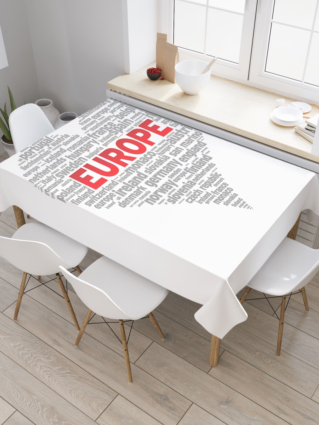 

Скатерть прямоугольная JoyArty "Европа в сердце" из сатена, 180x145 см, Красный, Европа в сердце