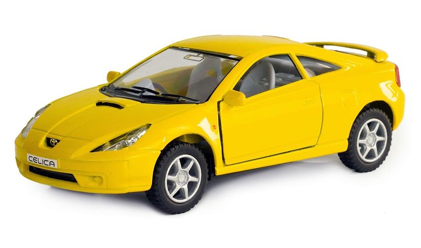 Модель машины Kinsmart Toyota Celica, желтая, инерционная, 1/34 KT5038Wy