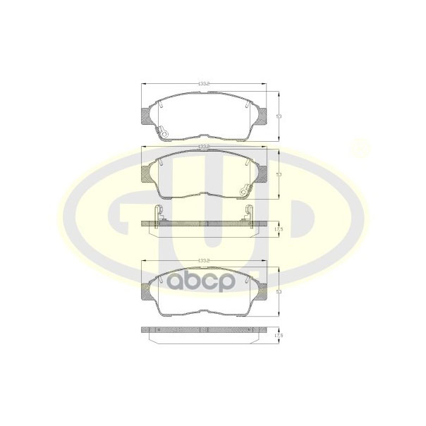 фото Колодки пер toy carinae 93-97/camry 2.2 92-96/corolla 95-02 g.u.d арт. gbp040202 g.u.d.